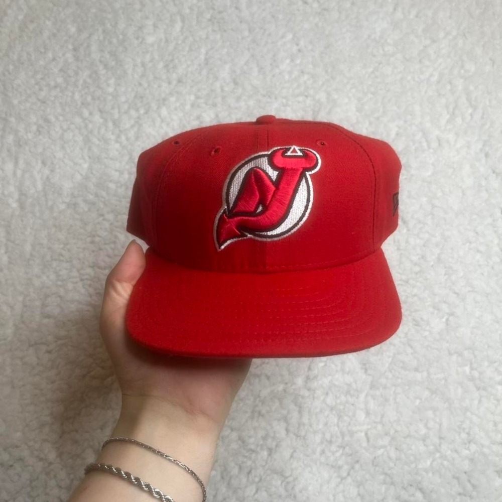 Vintage New Jersey devils red mens new era‎ snap back hat